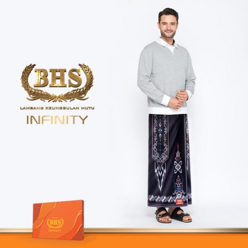 Sarung BHS Infinity Gold Motif PKE Hitam Biru