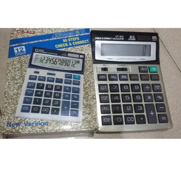 

Baru - KALKULATOR JUMBO 20cm 12 DIGITS AUTO REPLAY / CHECK / CORECT / 2 POWER