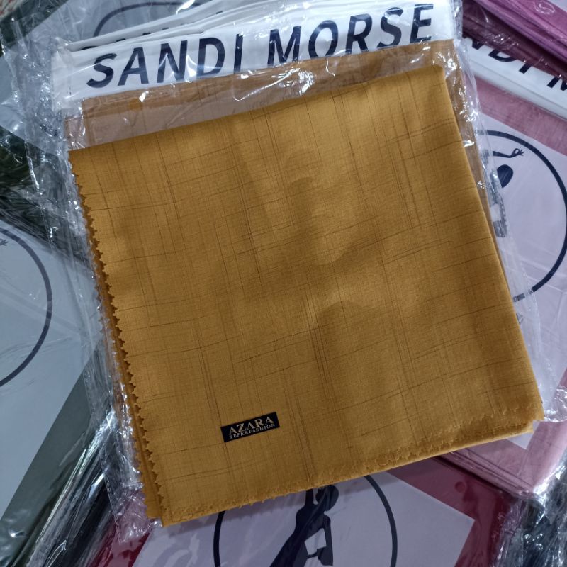 Jilbab SANDI MORSE LC azara voal waffel lasercut terbaru kerudung segiempat murah grosir terbaru-Sanmor Mustad/kunyit