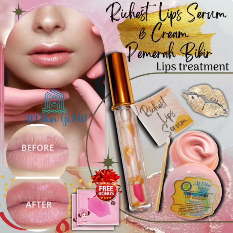 Lips Serum Cream Pemerah Bibir Pelembab Pencerah Bibir Hitam Lip Balm Lips Care Richest by Aleskin Glow