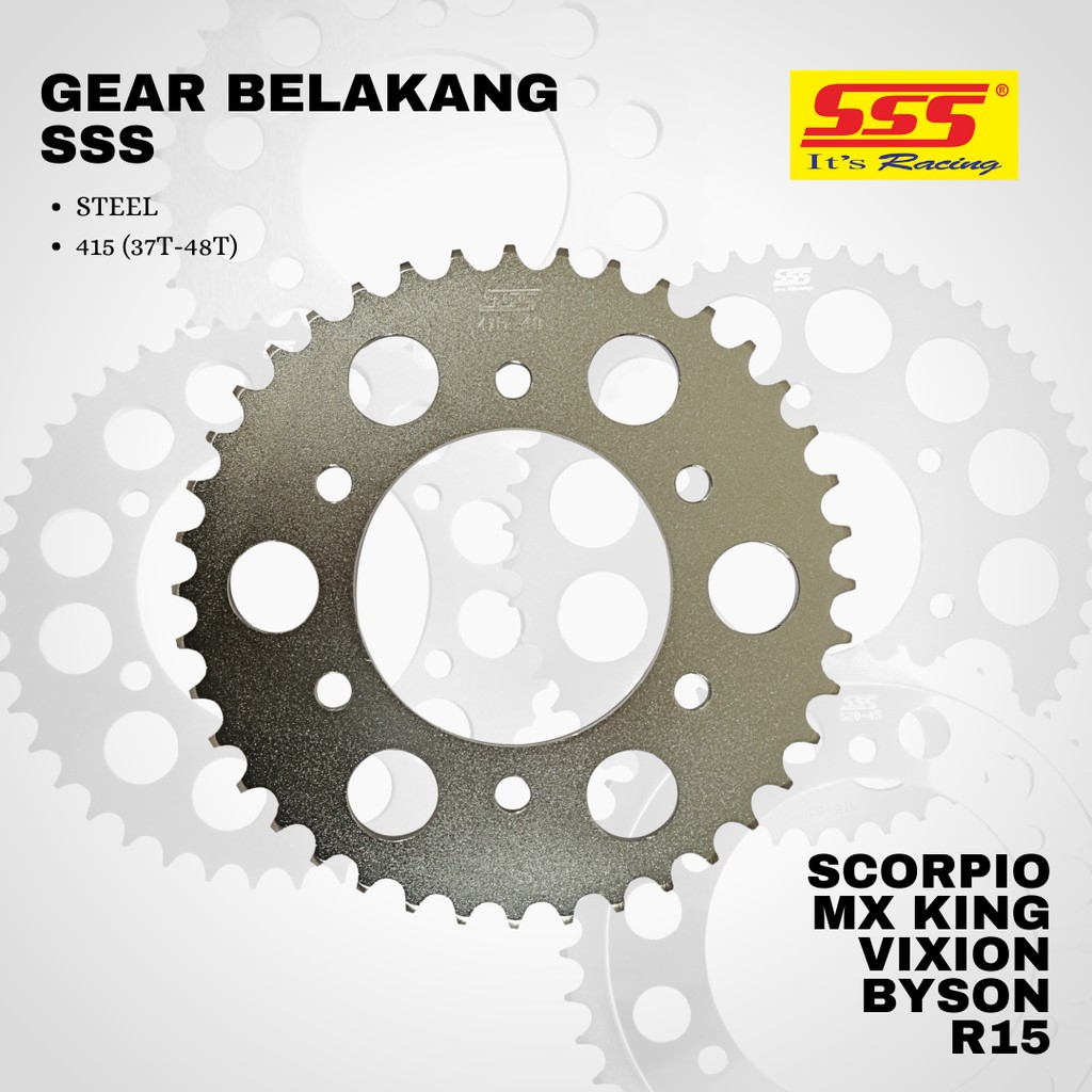 Gear gir Scorpio vixion mx king r15 byson sss 415 36 37 38 39 40 41 42 43 44 45 46 47 48 49 50 STEEL SILVER