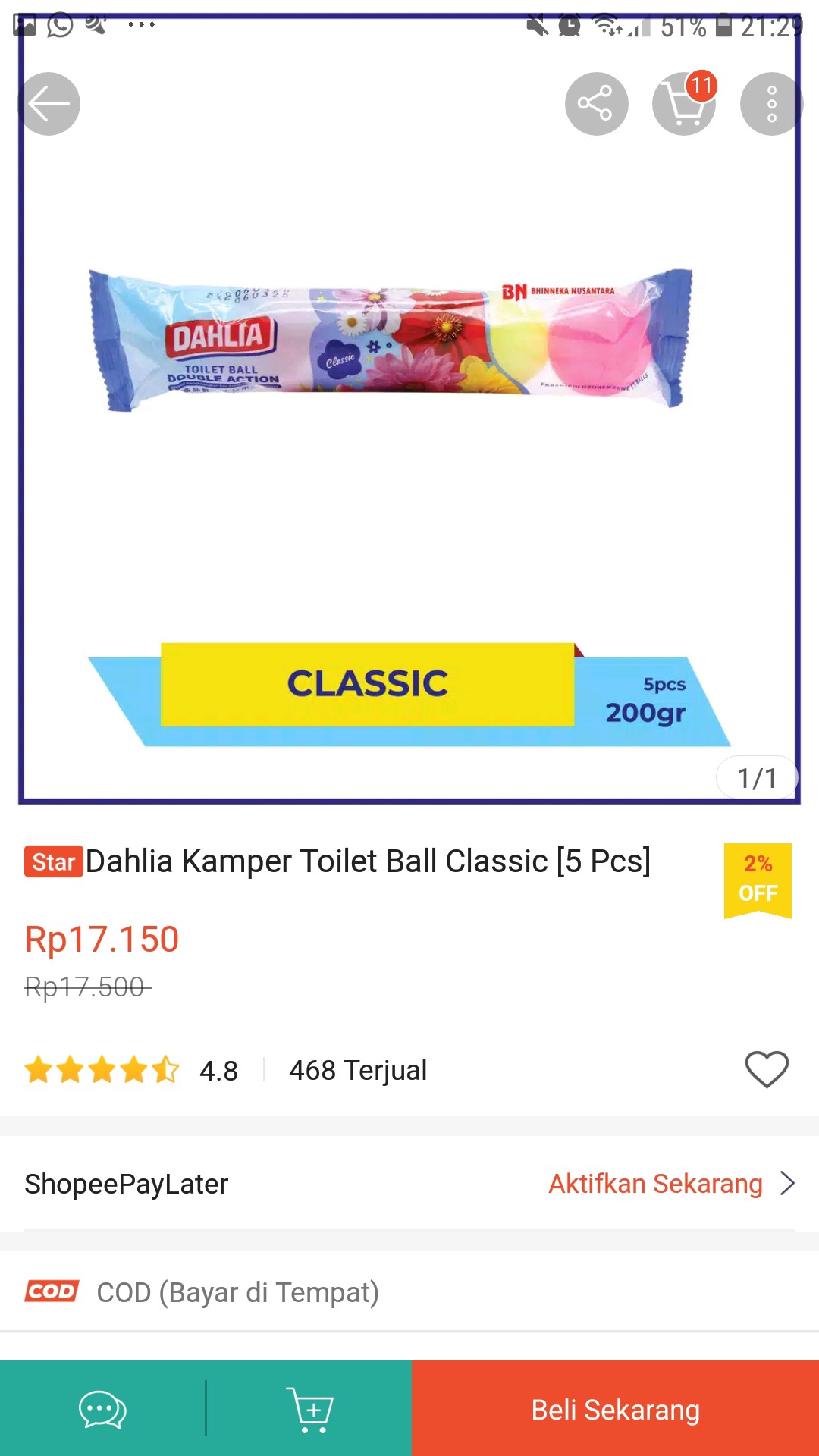 Dahlia Kamper Toilet Ball Classic [5 Pcs]