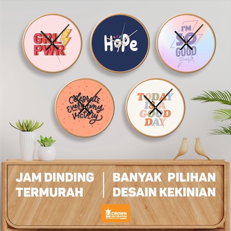 Grosir Jam Dinding Aesthetic Termurah / Jam Dinding Tempel kayu