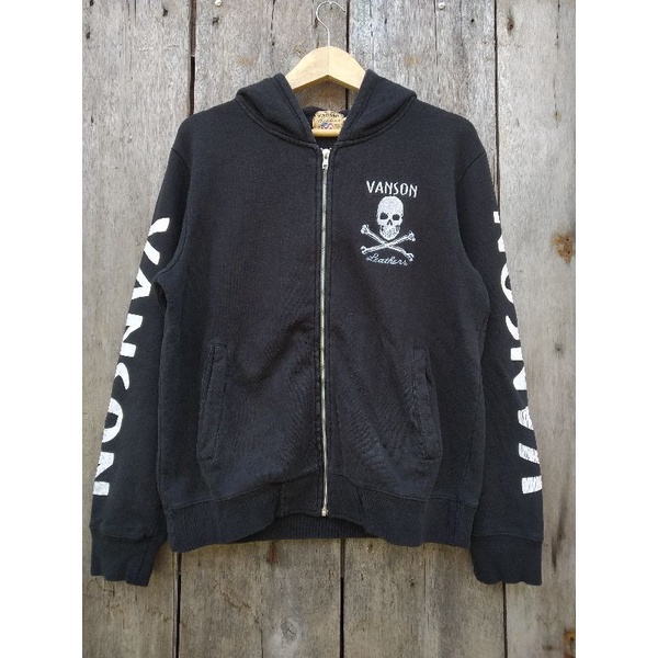 zip hoodie vanson skull logo size fit L second original preloved