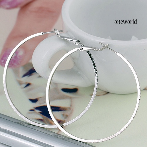 OW@ Women Fashion Round Big Circle Large Hoop Huggie Loop Earrings Jewelry