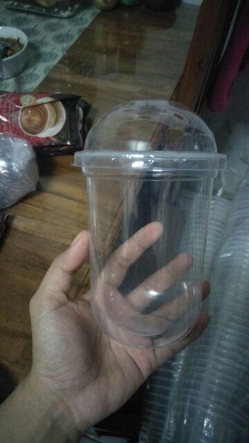 Gelas Oval 16 Oz Dengan Tutup Cembung @ 40 Pcs