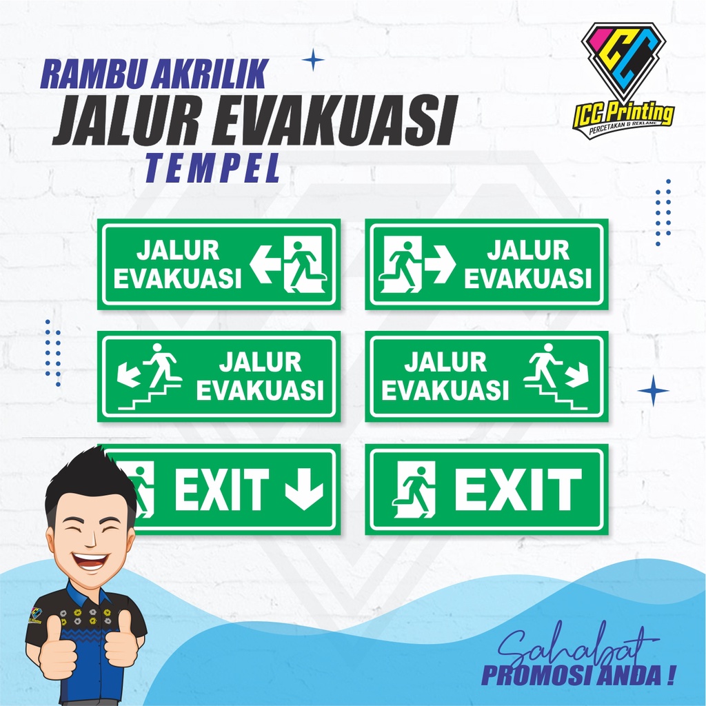 

JALUR EVAKUASI / RAMBU RUANGAN / EXIT SIGN / SAFETY SIGN