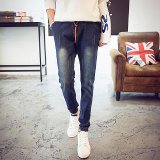  Celana  Panjang Jeans  Slim Model Sobek  Bolong Motif  Print 