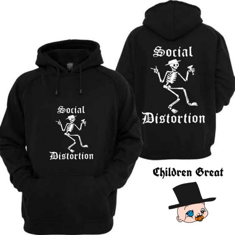 Jaket Hoodie SOCIAL DISTORTION zipper musik rock dewasa tee jacket hitam polos sweater sweatShirt ka