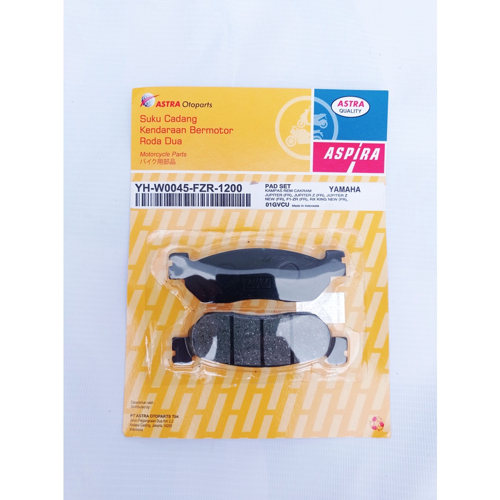 Kampas rem YH-W0045-FZR-1200 Aspira Original Diskpad Discpad JUPITER(FR), JUPITER Z(FR), JUPITER Z NEW