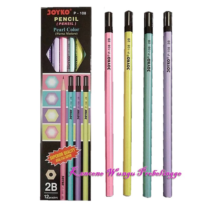 

Pensil Joyko 2B P-108 Pearl Color isi 12 pcs