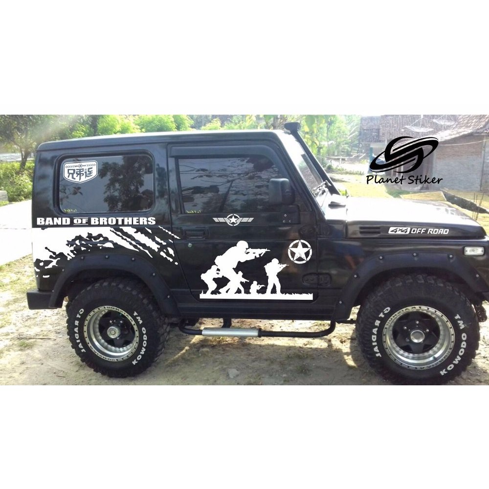 STICKER CUTTING STIKER MOBIL KATANA JIMNY TAFT JEEP 1 SET TEMA ARMY GAGAH PERKASA Shopee Indonesia