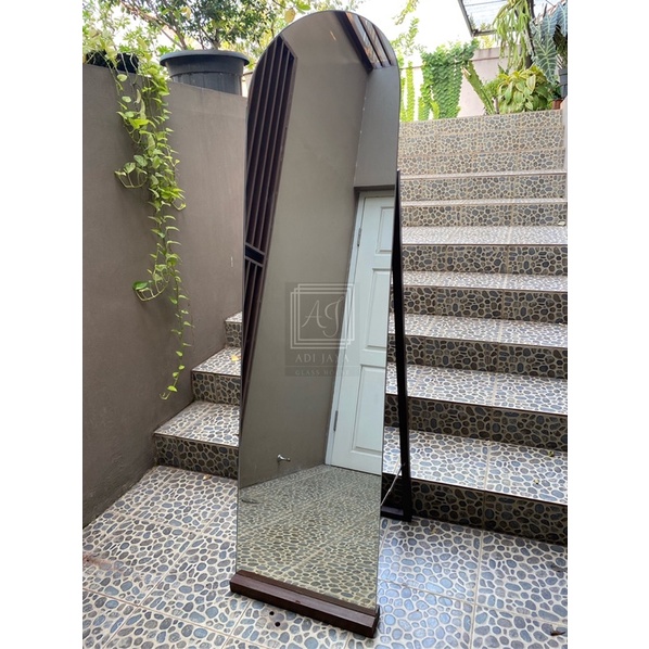 Standing Arch Mirror Woodpad custom cermin hias