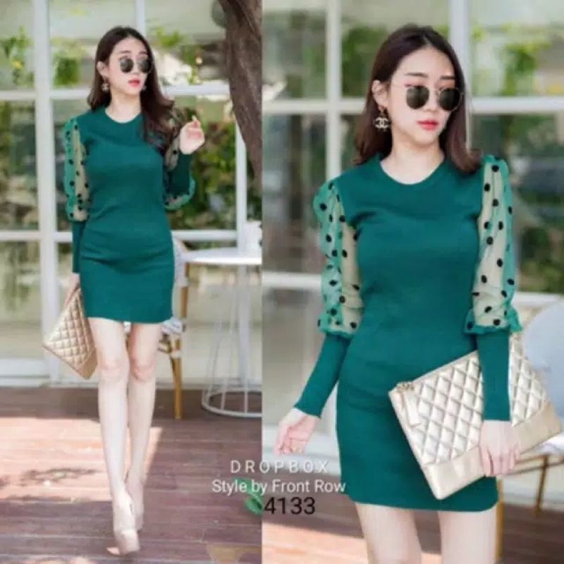 MDLV ~ BM C413-3 KNIT BODYCON // DRESS RAJUT // FASHION IMPORT WANITA