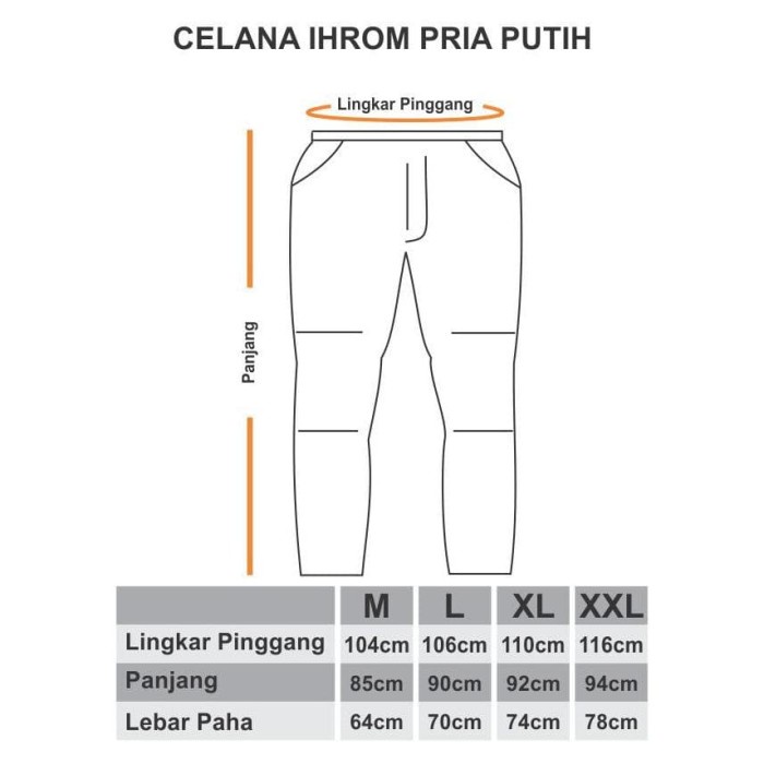 TERLARIS- Celana Ihram Laki Laki/Baju Ihram/Kain Ihram/Perlengkapan