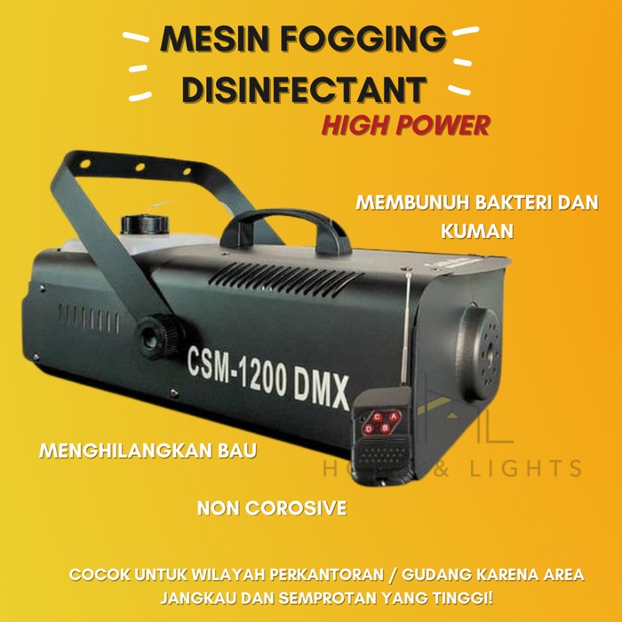 Mesin Fogging Disinfectant High Power 1200 W Wireless Remote