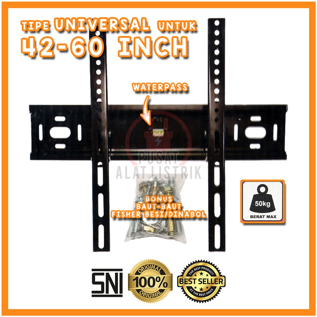 BRAKET TV UNIVERSAL BRACKET TV LCD / LED 42-60 INCH PENYANGGA BREKET BRECKET TV LCD LED Water Pass