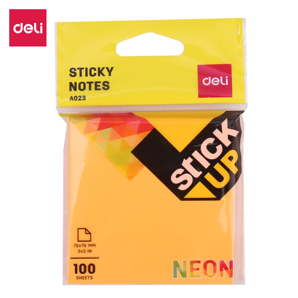 Deli Memo tempel Sticky Notes 50sheets/pad warna neon kertas tulis halus perekat kuat EA02303