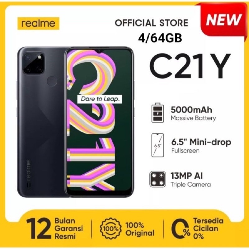 HP Realme Narzo 30A 4/64,Narzo 20 4/64,Narzo 50i 4/64GB Garansi Resmi Realme Indonesia-C21Y 4/64 Hitam