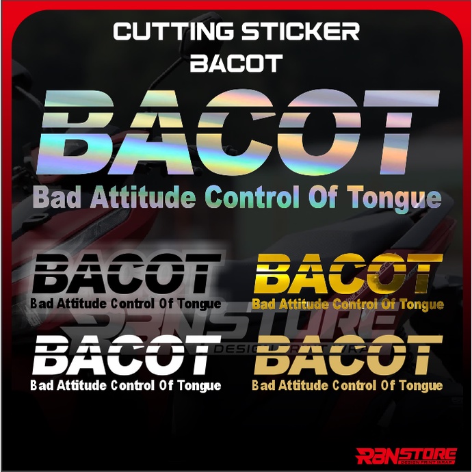 STIKER BACOT HOLOGRAM DAN WARNA SOLID CUTTING STICKER KEREN