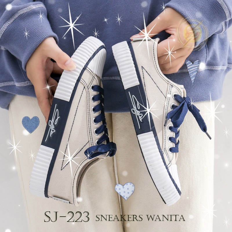 【Jwalk】Sepatu Sneakers Wanita Casual Wear ala Back to School Import Super Premium - Ungu 223