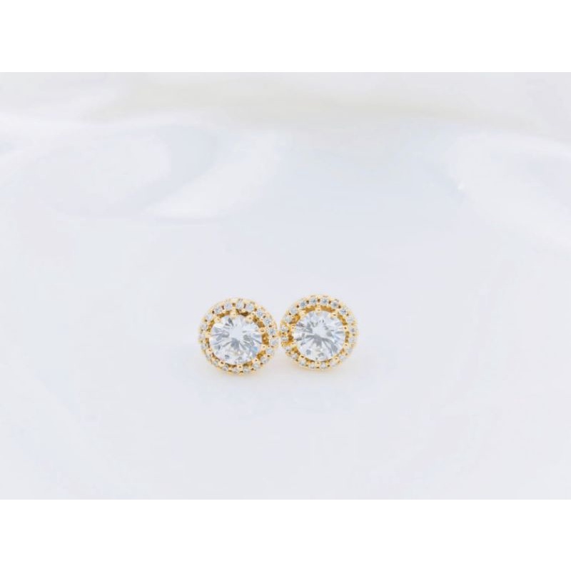 Anting Lapis emas Rhodium Mirip emas asli Anti Karat anti alergi berlian kilap