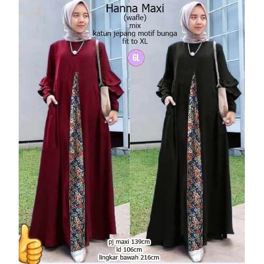 maxi dress/dress muslim/hijab/baju muslim/hanna maxi/gl7750