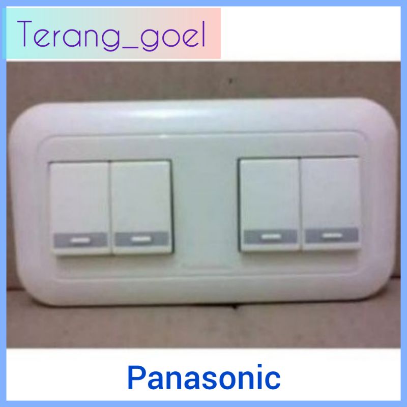 Saklar Tanam Panasonic isi 4 Switch / Inbow 2 Gang 4 Device WEJ 5531 Wide Series Panasonic