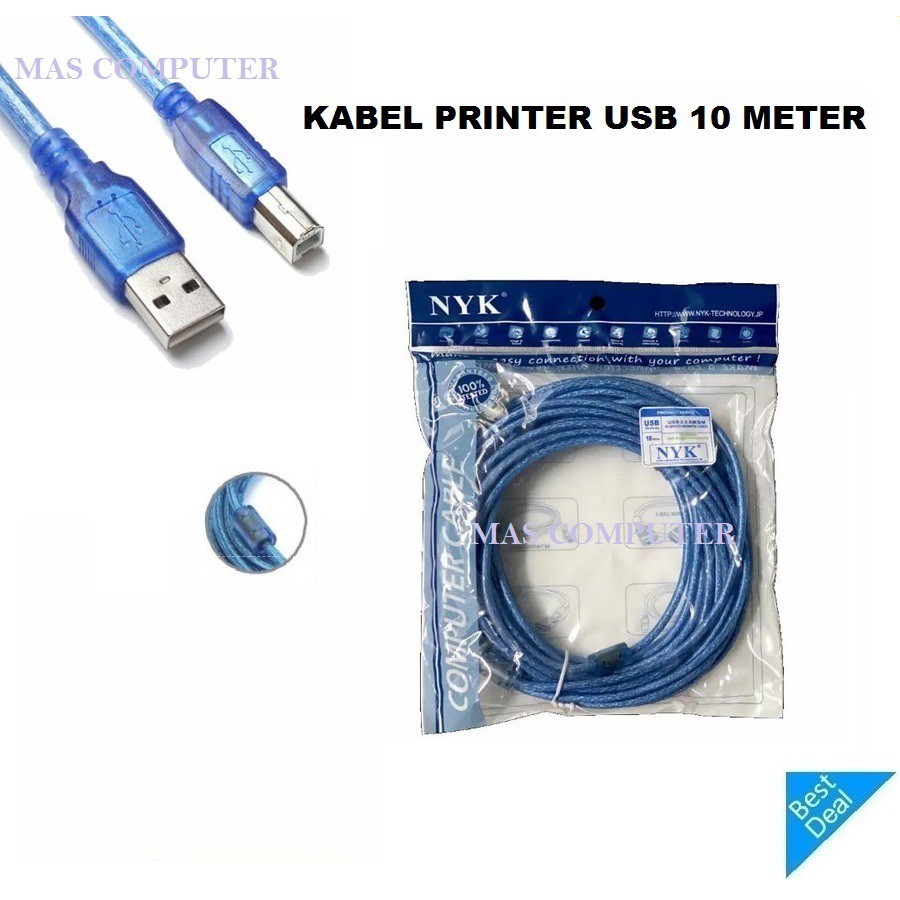 NYK Kabel Usb Printer Panjang 10Meter / Kabel Usb Printer Panjang 10 Meter