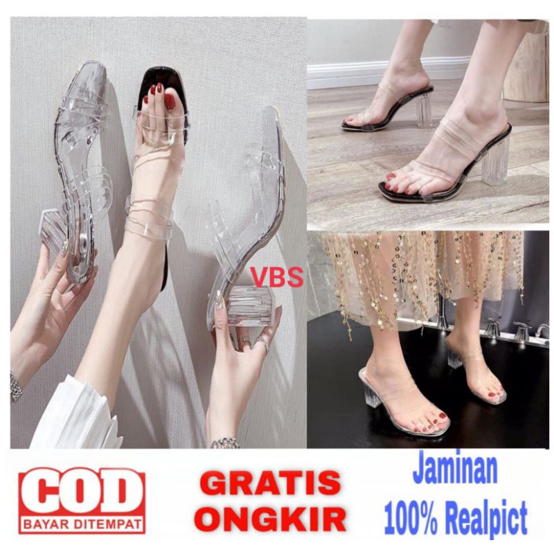 sandal hak tahu 3cm/sandal hak 5cm/sepatu hak kaca /sepatu hak pendek/ sendal hak tahu murah/sandal