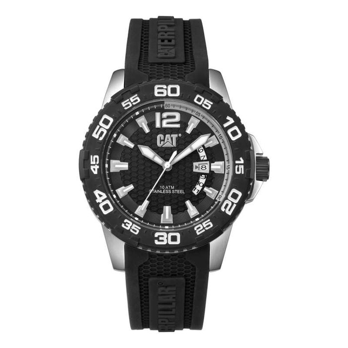CAT Caterpillar PW.141.21.121 Man Black Dial Black Rubber Strap