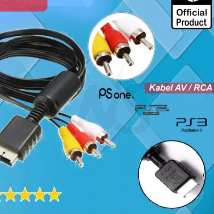 Promo Baru》 Sony Kabel AV Colokan ke TV Untuk PS1 PS2 PS3 / kabel RCA iqpe