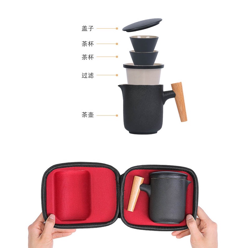 Tea Set Cup Travel Portable Bag Chinese Kung Fu Kado Teh Cangkir Keramik Pouch Teapot Hampers