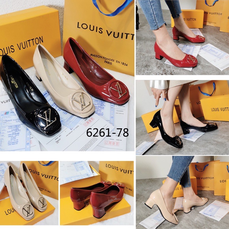 BTS-6261 Louis Vuitton Women Shoes/Sepatu Wanita Louis Vuitton Leather Madeleine Pump/Sepatu Heels