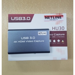 USB 3.0 HDMI VIDEO CAPTURE 4K 60FPS 2 Port + mic Netline