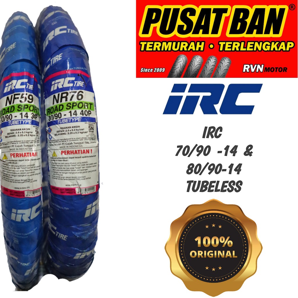 IRC 70/90-14 & 80/90-14 TUBETYPE