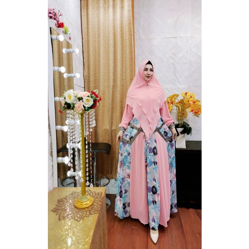 Tabina Syari Ori by Fazza Boutique / Gamis Set Syar’i / Gamis Pesta / Baju Pesta Mewah / Baju Syari 