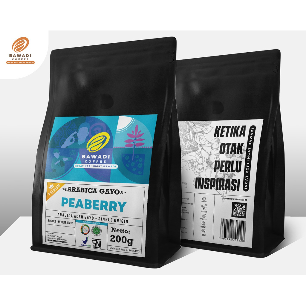 Bawadi Kopi Arabica Gayo Peaberry Powder 200g Kopi Aceh Jantan