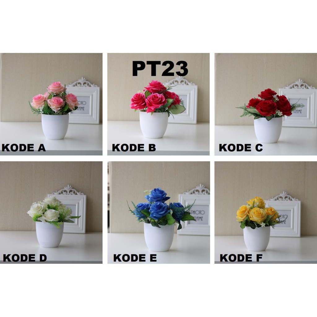 MOGYMOGY PT22 , PT23 Pot Tanaman Hias Bunga Hias Plastik Ornamen Pot Bongsai Artificial Flower Decoration