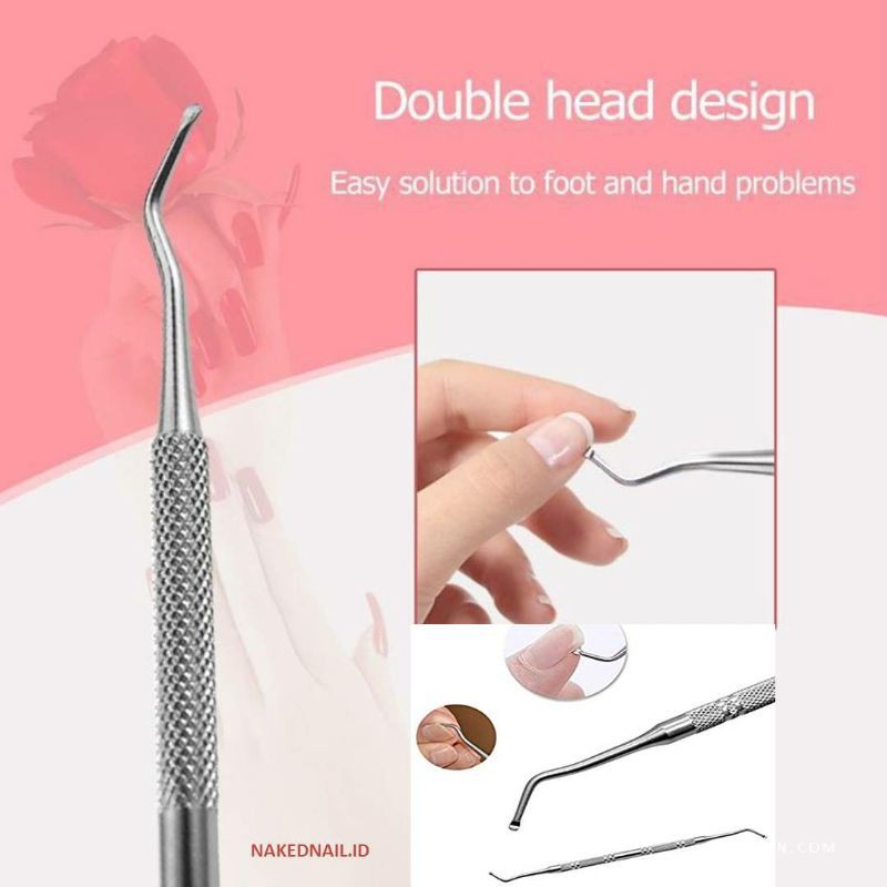 Double head design pusher kuku kaki / tangan sela sela susah nail art nailart manicure pedicure