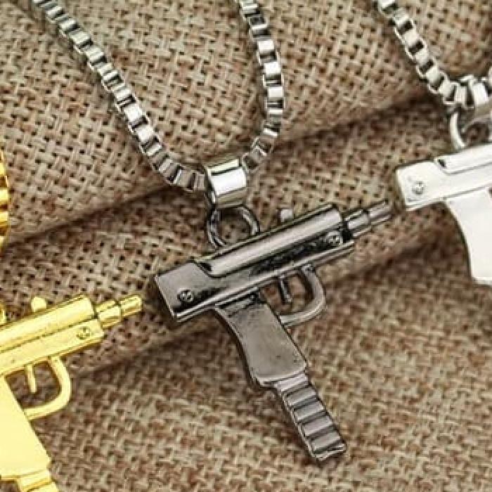 Mini Uzi Necklace Kalung Uzi Hip Hop Tanpa Logo Hypebeast