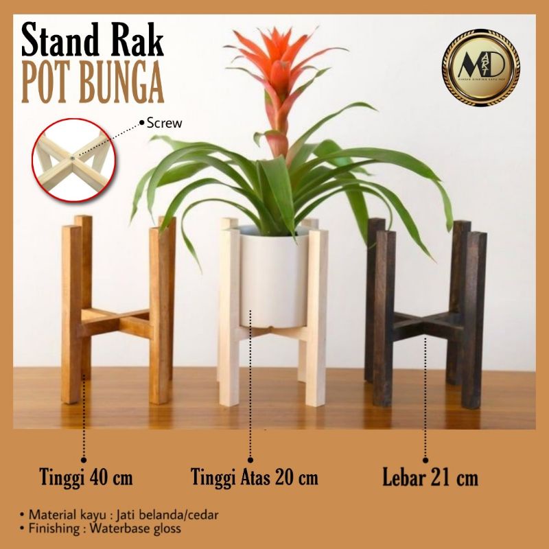 Stand Rak Tatakan Pot Kayu Stand rak pot bunga tatakan pot bunga ( 02 )