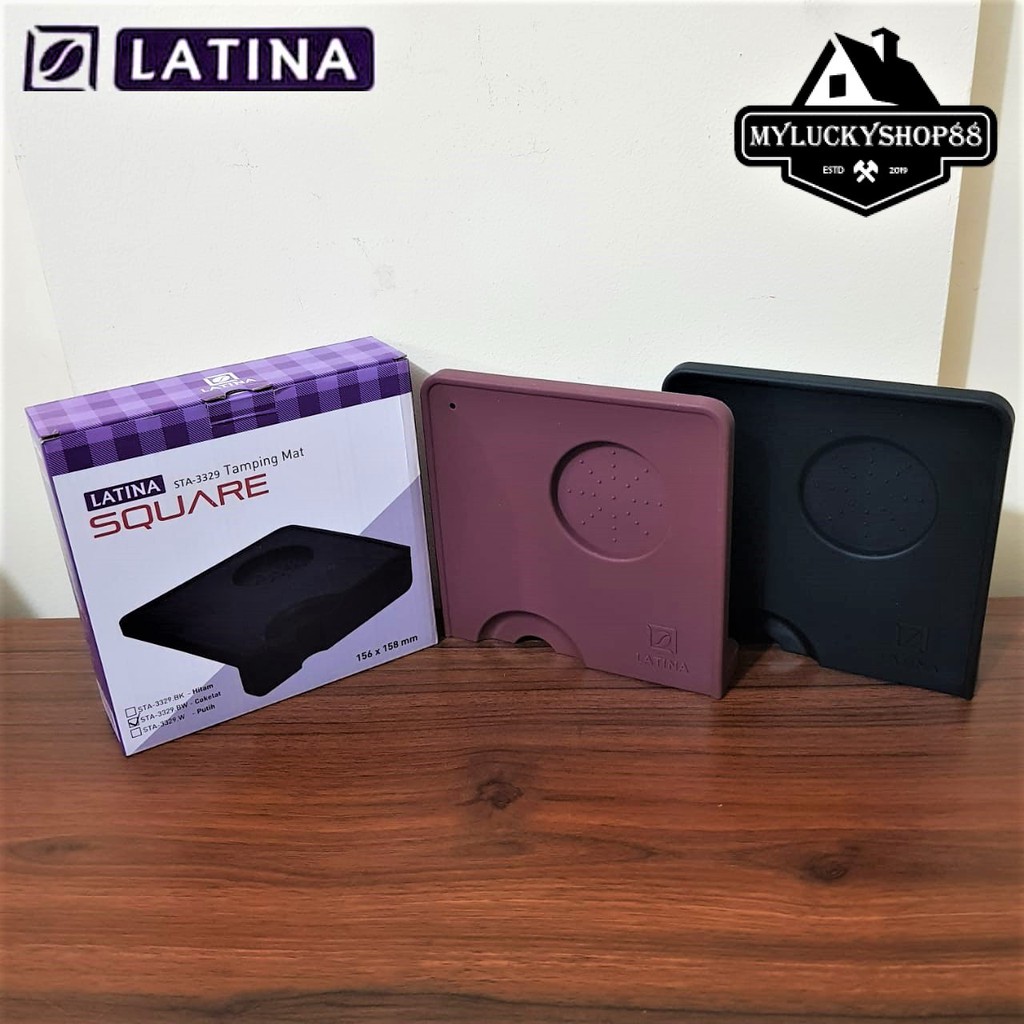 Latina Tamping Mat Square Silikon Alas Portafilter Espresso Kopi Coffee