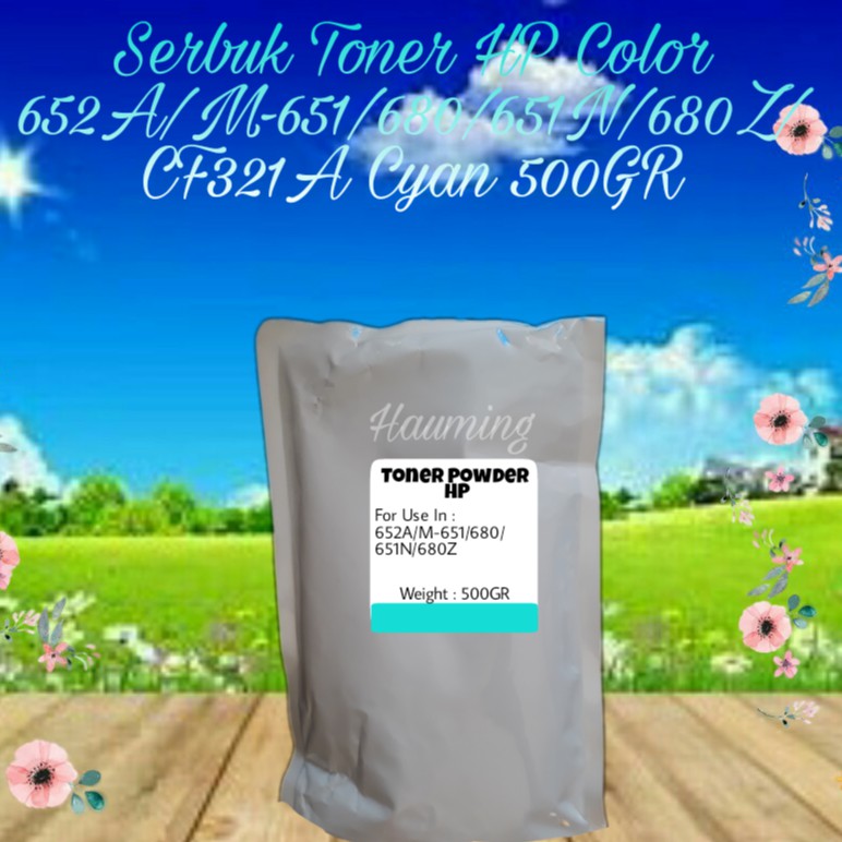 Serbuk Toner Color HP 652A M651 M680 M651N M680Z M651DN M651XH M 651 680 CF321A Cyan 500gr