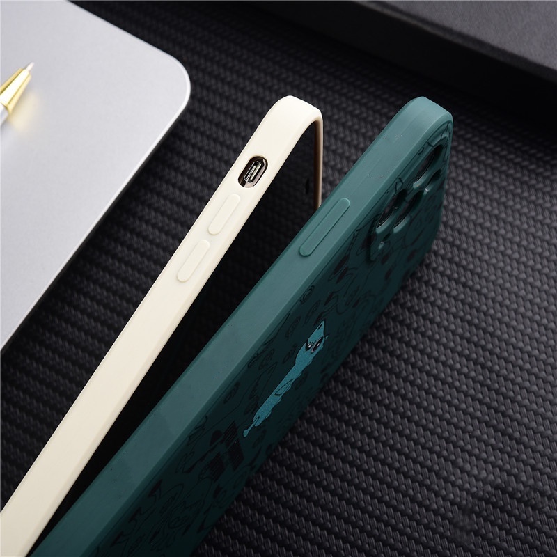 Soft  Casing OPPO Reno 7 A16 A15 A15S A54 A94 A93 A53 2020 A52 A92 A5S A12 A7 A1K A3S F9 Reno 6 Reno4F Reno5F Realme8i C2 Small Monster Pattern Straight Cube Case R&amp;J