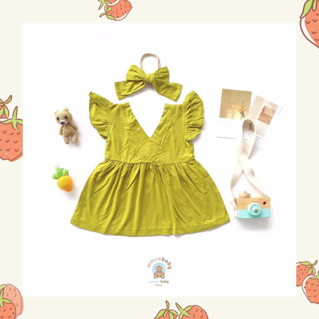 MBSS - DRESS BABY VIVI Free Headband / Dress Bayi Perempuan / Baju Bayi Cewek / Pakaian Bayi Perempuan Lucu