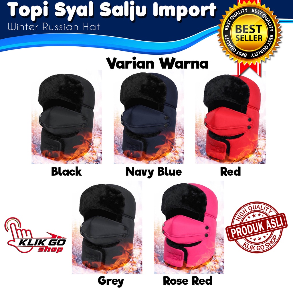 bigshop88 - TOPI RUSIA USHANKA IMPORT + MASKER / WINTER HAT / TOPI MUSIM DINGIN