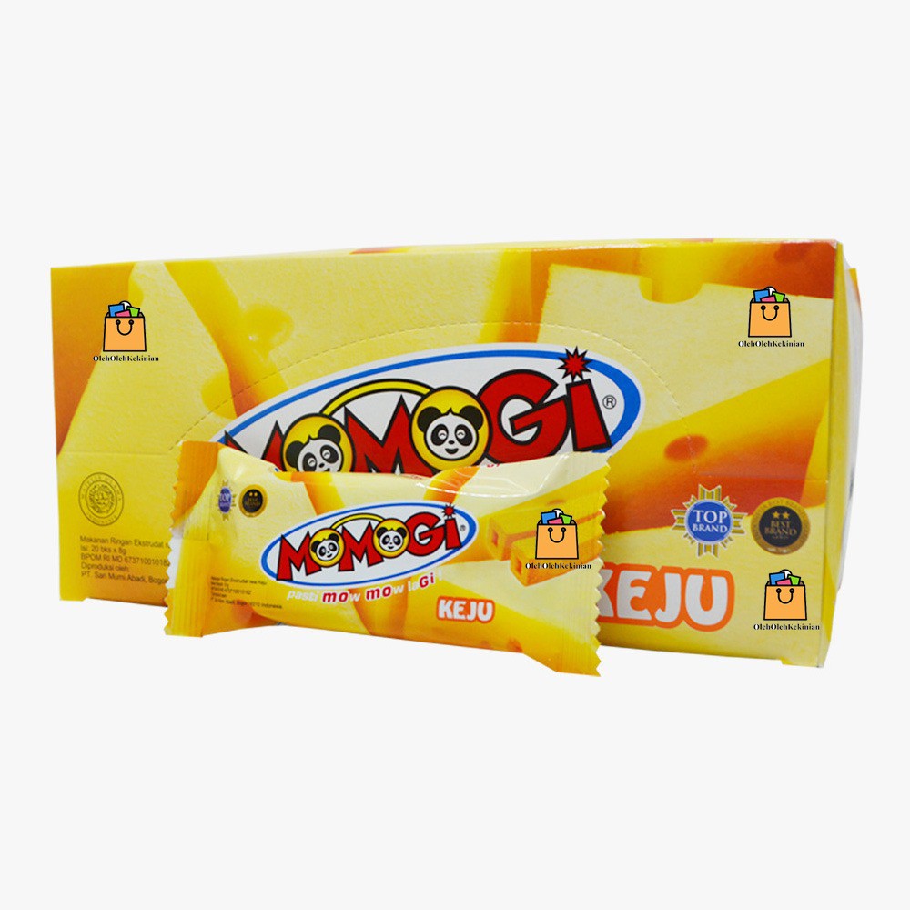 

Momogi Keju Makanan Ringan Ekstrudat Rasa Keju Nikmat - 20pcs x 8gr