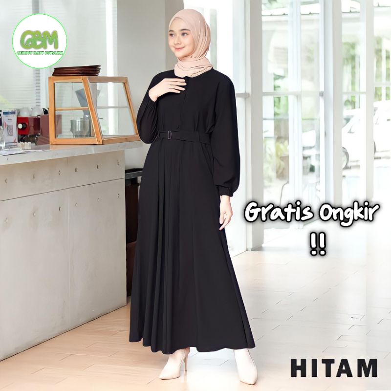 Baju Gamis Remaja Terbaru 2023 Lebaran Gamis Hitam Polos Gamis Wanita Syar'i Muslim Remaja Sabinna G