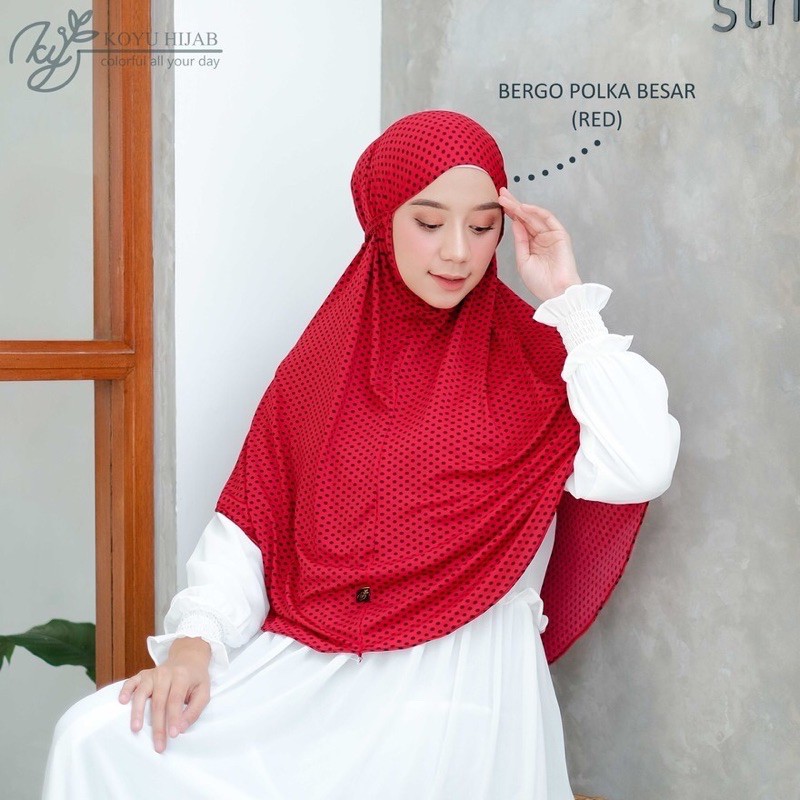 Hijab Instan - Bergo Big Polka Koyu